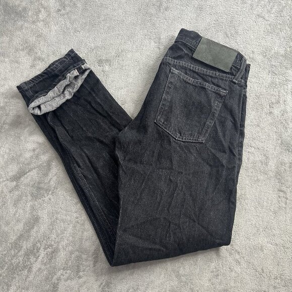 Black Other - Naked And Famous Jeans Mens 30x32” Black Selvedge Denim Weird Guy Casual Preppy